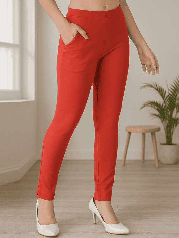 women solid mid rise anke length legging - 22218408 -  Standard Image - 1