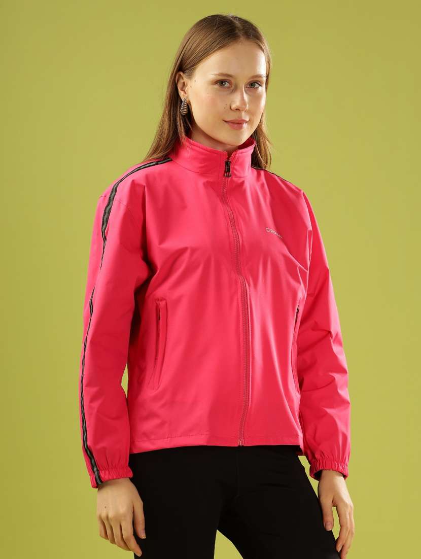 women solid long sleeve windcheater jacket - 22218420 -  Standard Image - 1