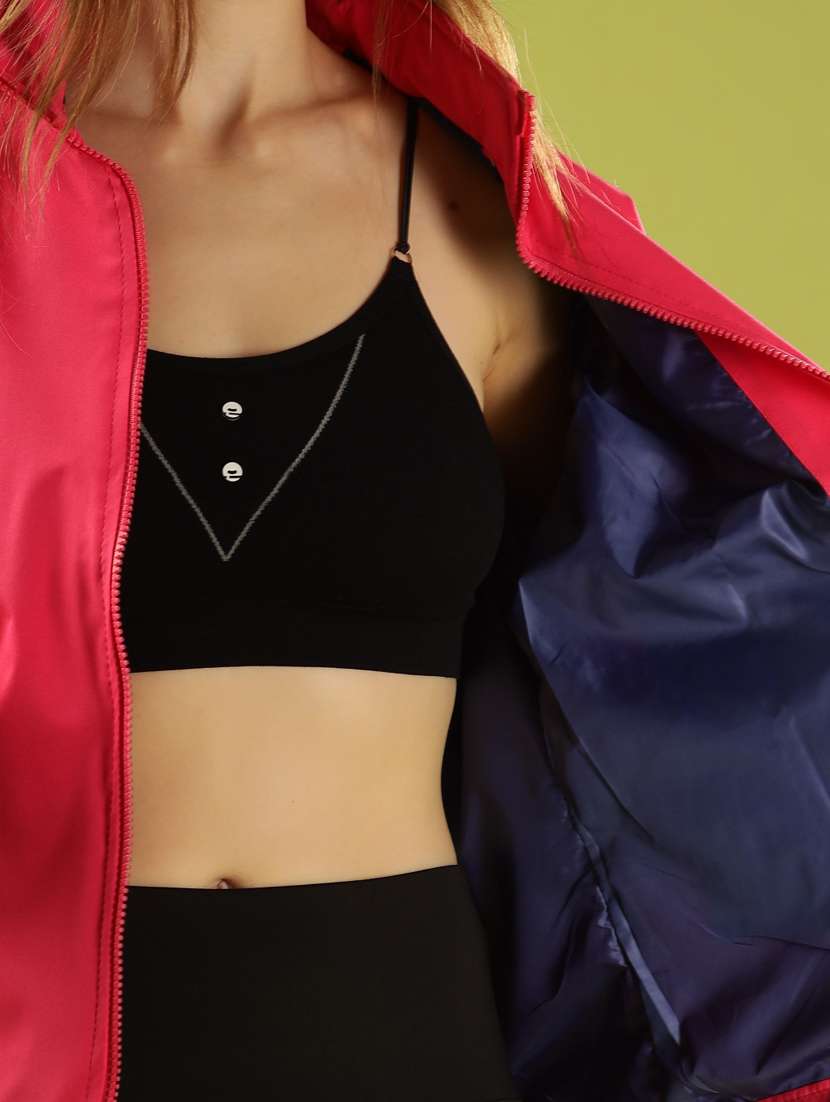 women solid long sleeve windcheater jacket - 22218420 -  Standard Image - 4