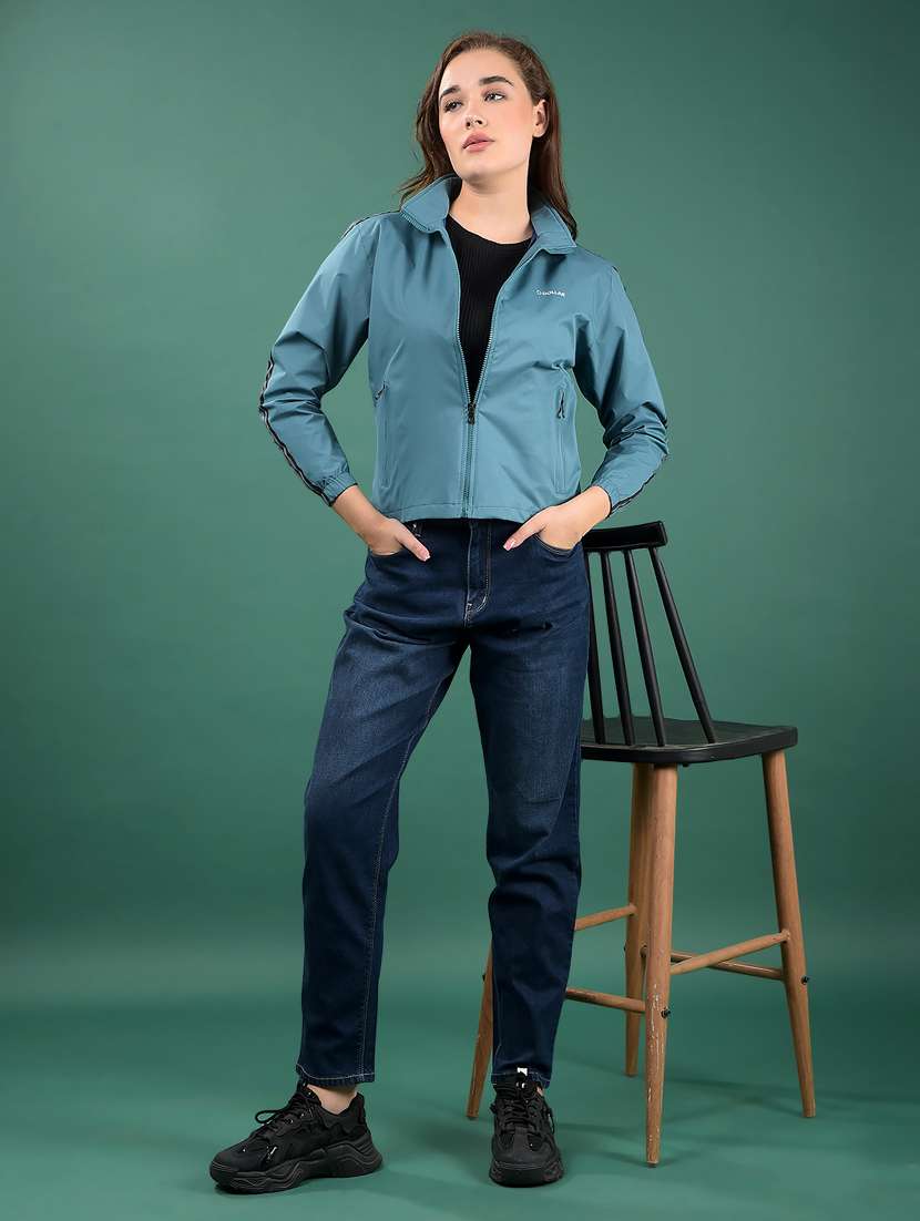 women solid long sleeve windcheater jacket - 22218423 -  Standard Image - 4