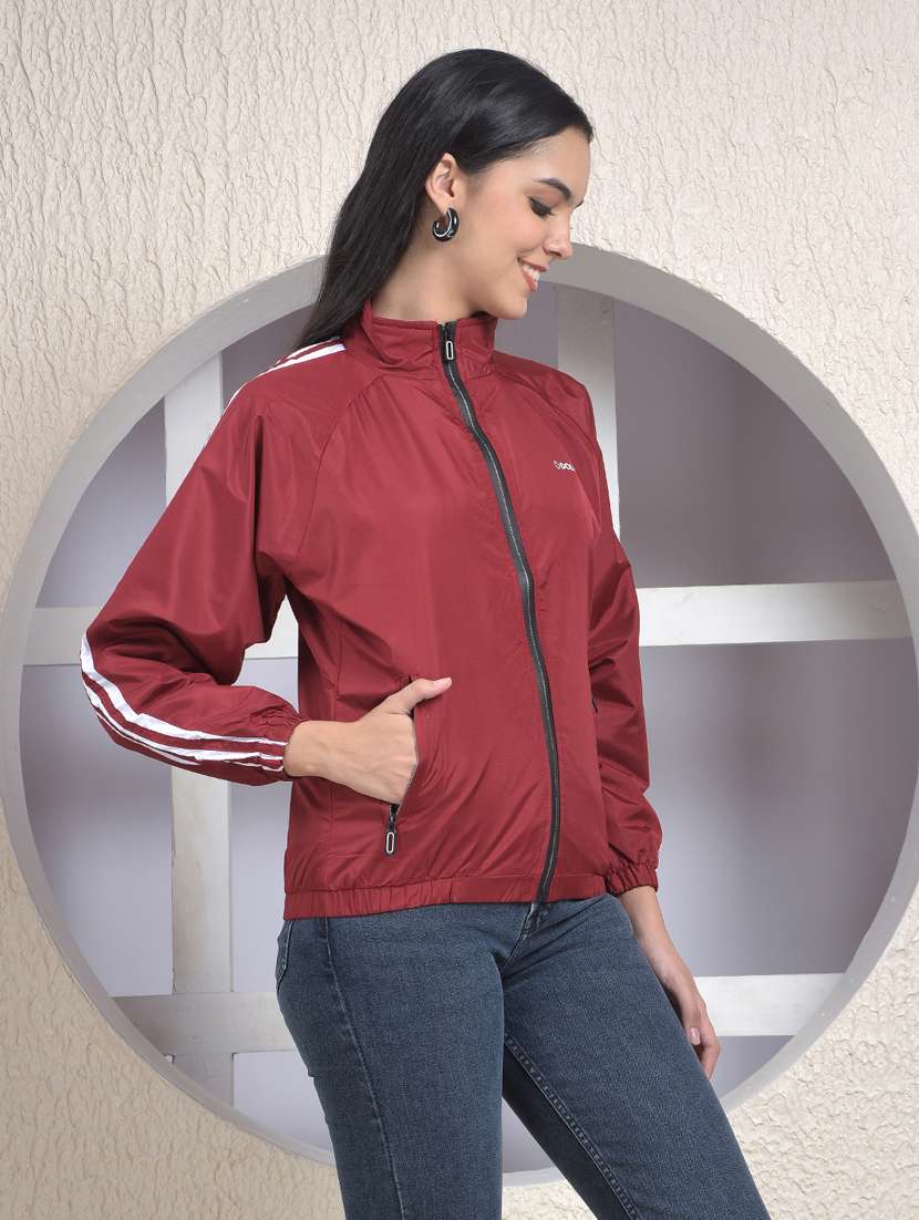 women solid long sleeve windcheater jacket - 22218427 -  Standard Image - 1