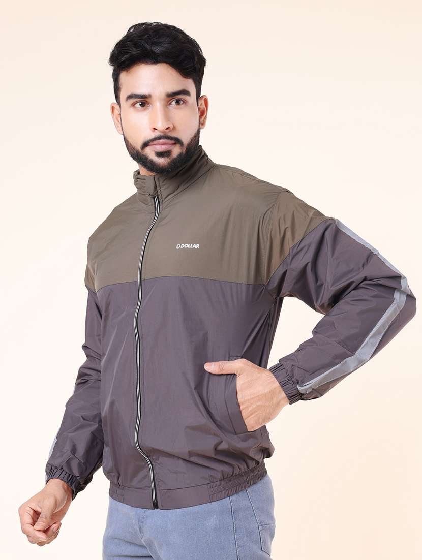 men color block long sleeve windcheater jacket - 22218429 -  Standard Image - 1