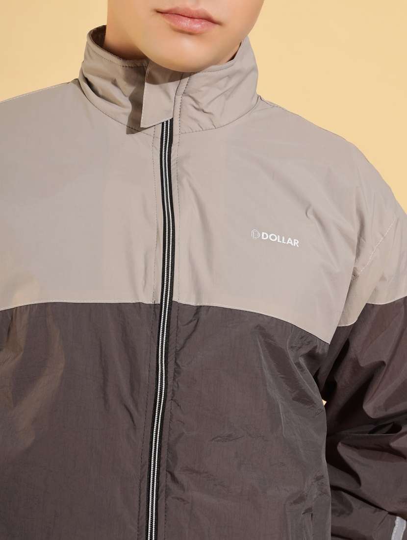 men color block long sleeve windcheater jacket - 22218433 -  Standard Image - 4