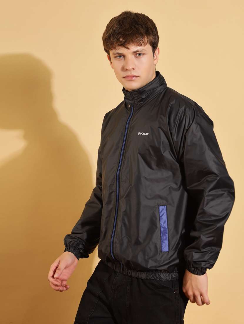 men solid long sleeve windcheater bomber jacket - 22218436 -  Standard Image - 1
