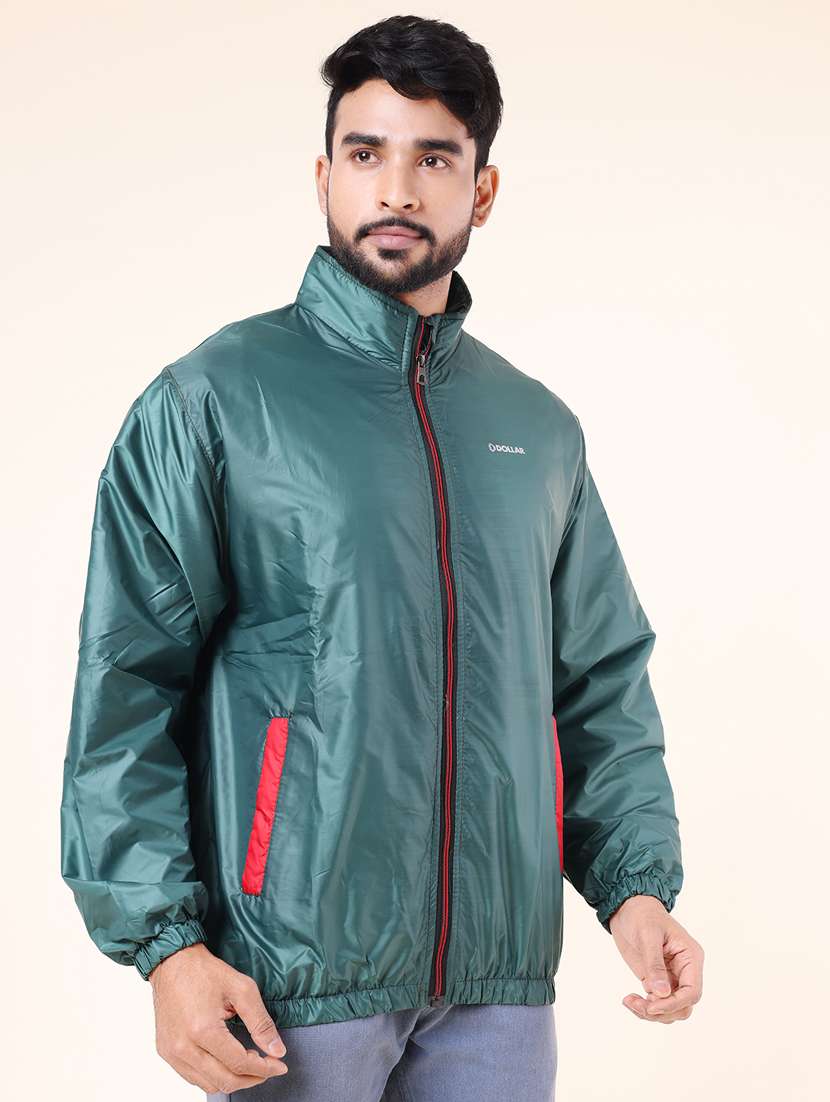 men solid long sleeve windcheater bomber jacket - 22218439 -  Standard Image - 1