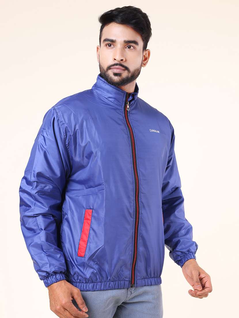 men solid long sleeve windcheater bomber jacket - 22218440 -  Standard Image - 1