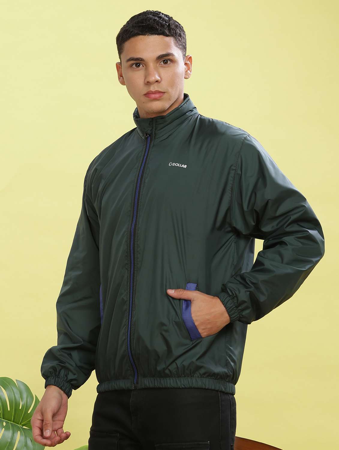 men solid long sleeve windcheater bomber jacket - 22218442 -  Standard Image - 1