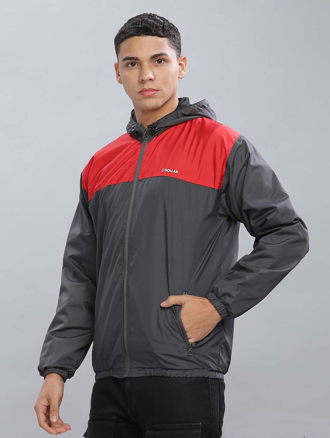 men color block long sleeve windcheater jacket - 22218444 -  Standard Image - 1