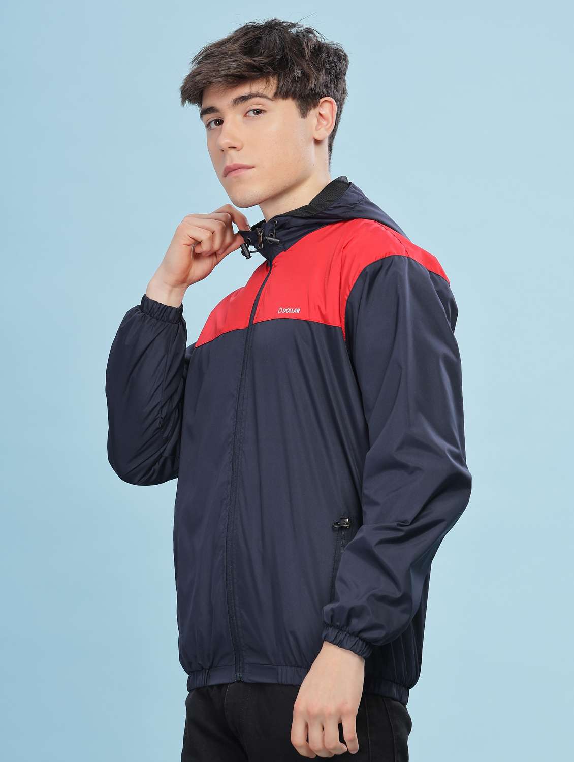men color block long sleeve windcheater jacket - 22218445 -  Standard Image - 1