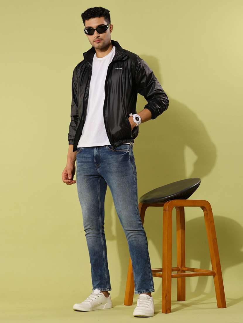 men solid long sleeve windheater bomber jacket - 22218446 -  Standard Image - 4