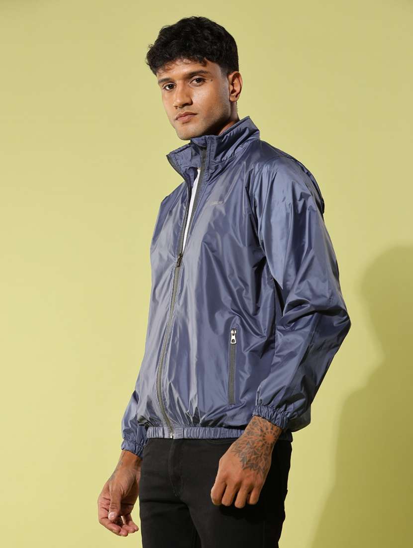 men solid long sleeve windheater bomber jacket - 22218447 -  Standard Image - 1