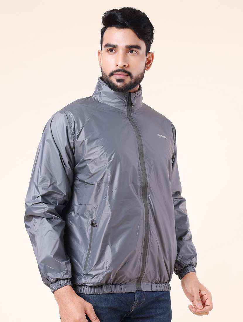 men solid long sleeve windheater bomber jacket - 22218450 -  Standard Image - 1