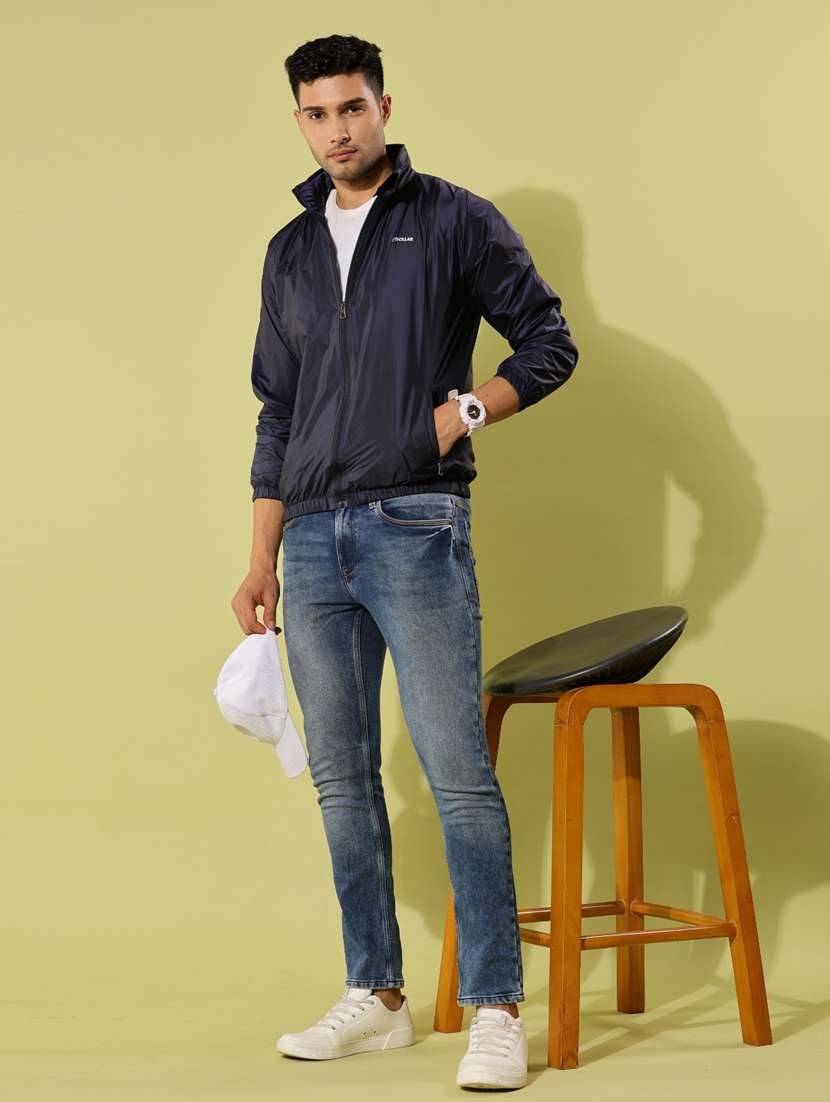 men solid long sleeve windheater bomber jacket - 22218451 -  Standard Image - 4