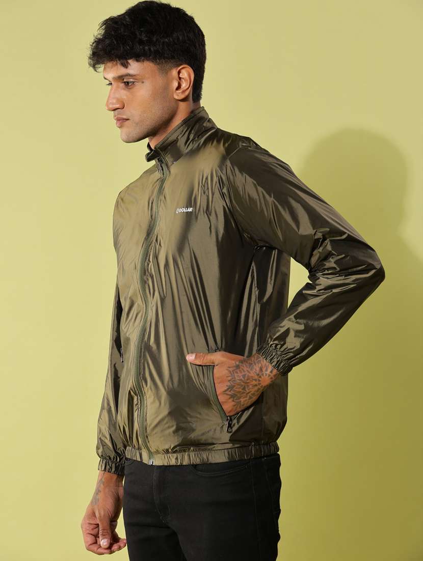 men solid long sleeve windheater bomber jacket - 22218452 -  Standard Image - 1