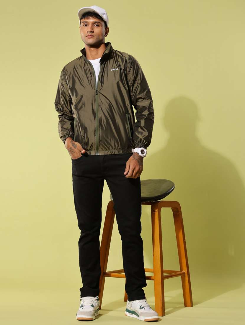 men solid long sleeve windheater bomber jacket - 22218452 -  Standard Image - 4