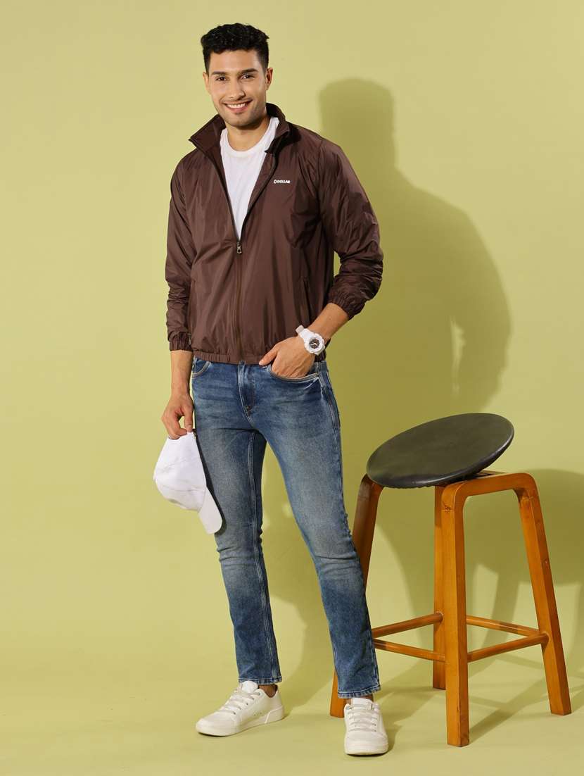 men solid long sleeve windheater bomber jacket - 22218453 -  Standard Image - 4