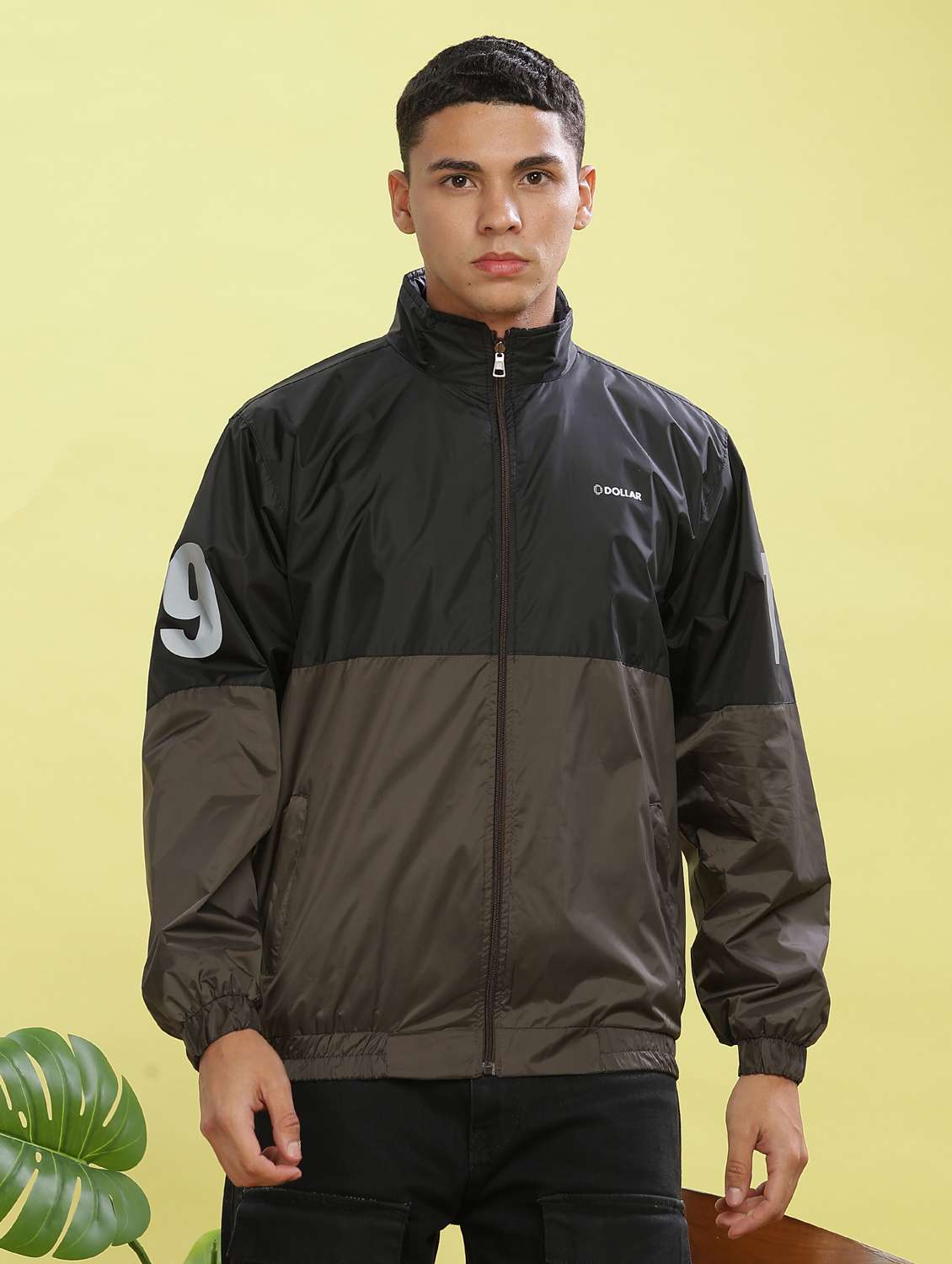 men color block long sleeve bomber jacket