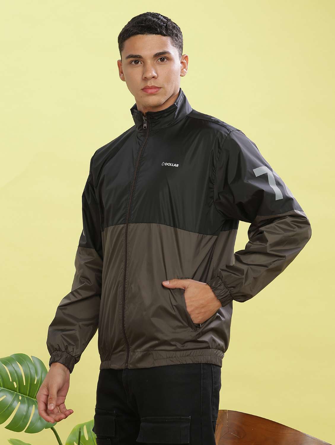 men color block long sleeve bomber jacket - 22218454 -  Standard Image - 1