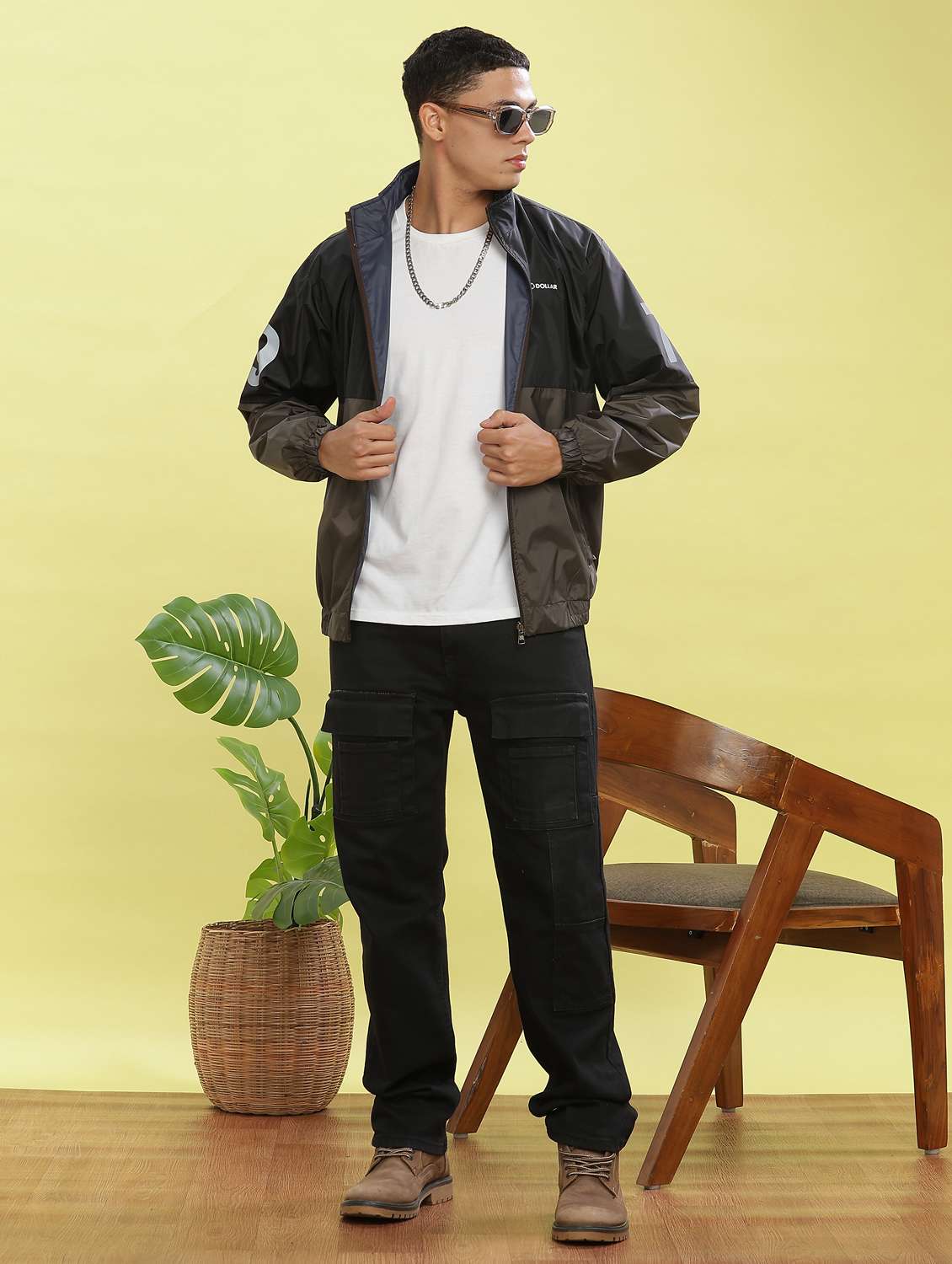 men color block long sleeve bomber jacket - 22218454 -  Standard Image - 4