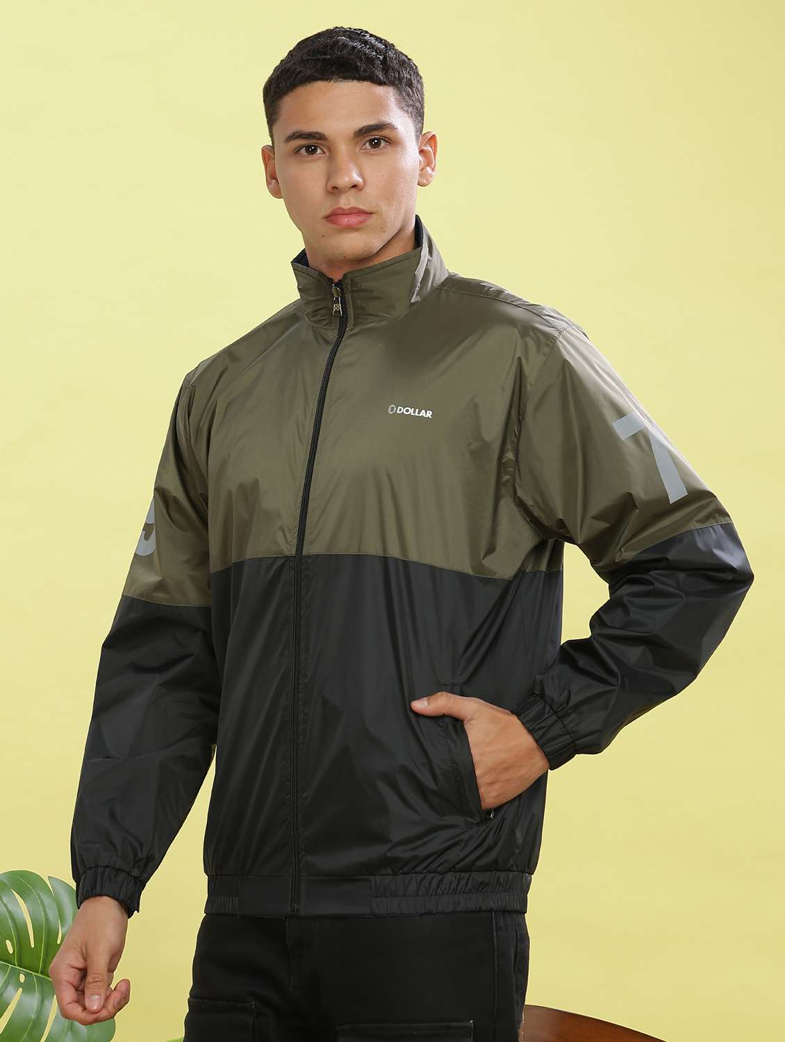 men color block long sleeve bomber jacket - 22218455 -  Standard Image - 1