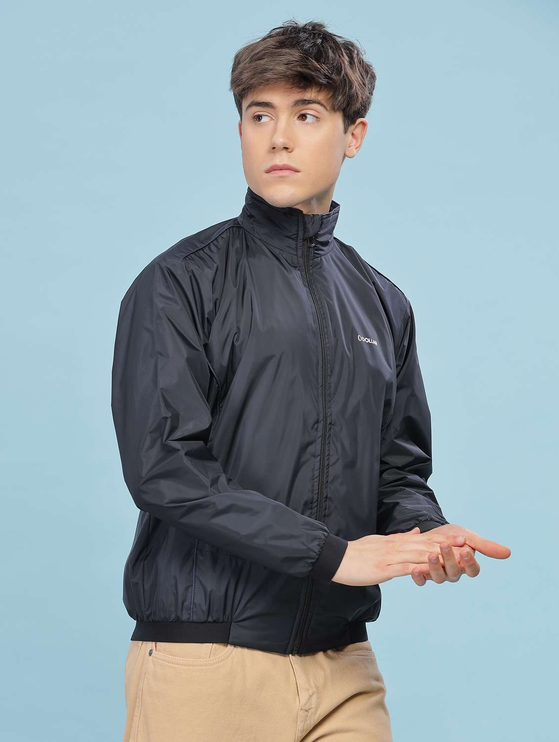 men solid long sleeve bomber jacket - 22218460 -  Standard Image - 1
