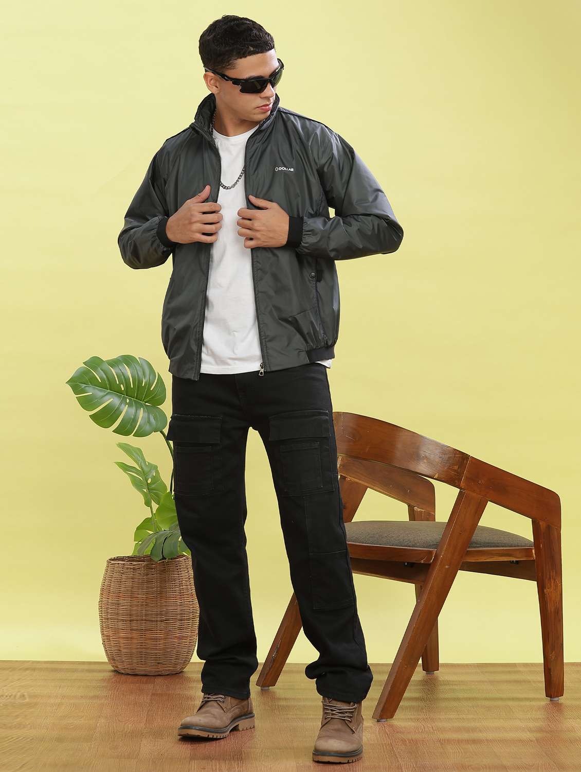 men solid long sleeve bomber jacket - 22218461 -  Standard Image - 4