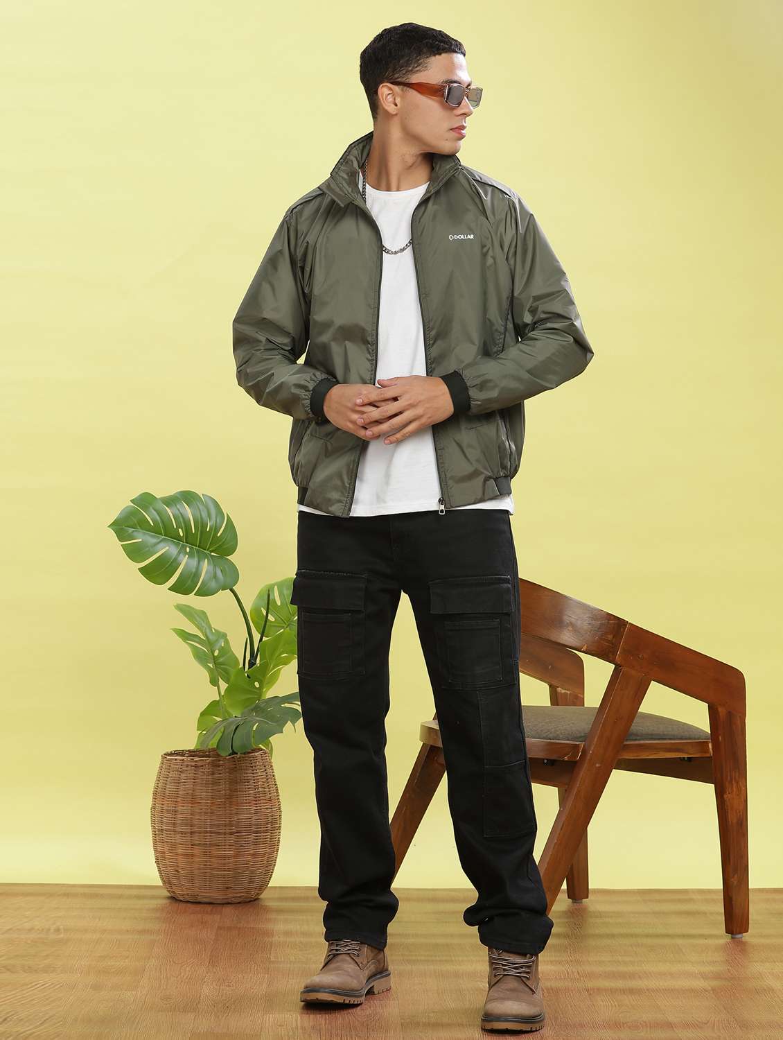 men solid long sleeve bomber jacket - 22218465 -  Standard Image - 4