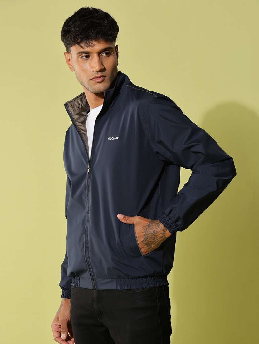 men solid long sleeve reversible bomber jacket - 22218470 -  Standard Image - 1