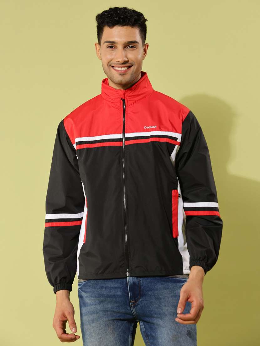 men color block long sleeve bomber jacket