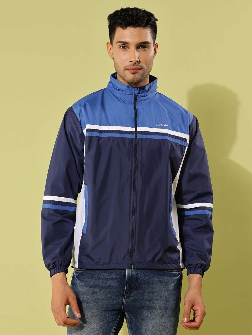 men color block long sleeve bomber jacket