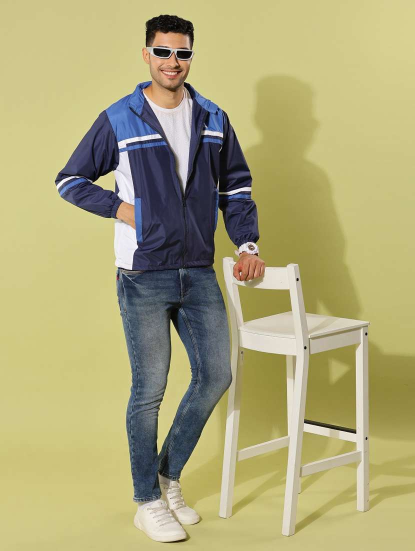 men color block long sleeve bomber jacket - 22218473 -  Standard Image - 4