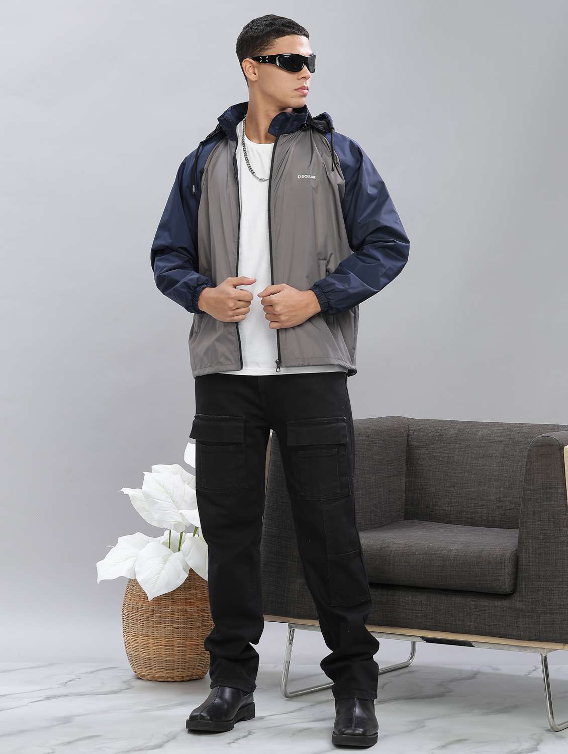 men color block long sleeve bomber jacket - 22218483 -  Standard Image - 4