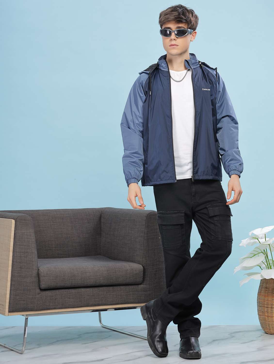 men color block long sleeve bomber jacket - 22218484 -  Standard Image - 4