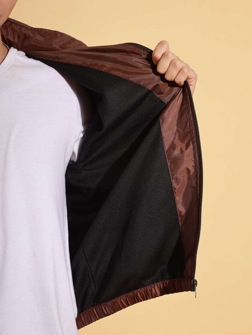 men solid long sleeve windcheater jacket - 22218485 -  Standard Image - 4