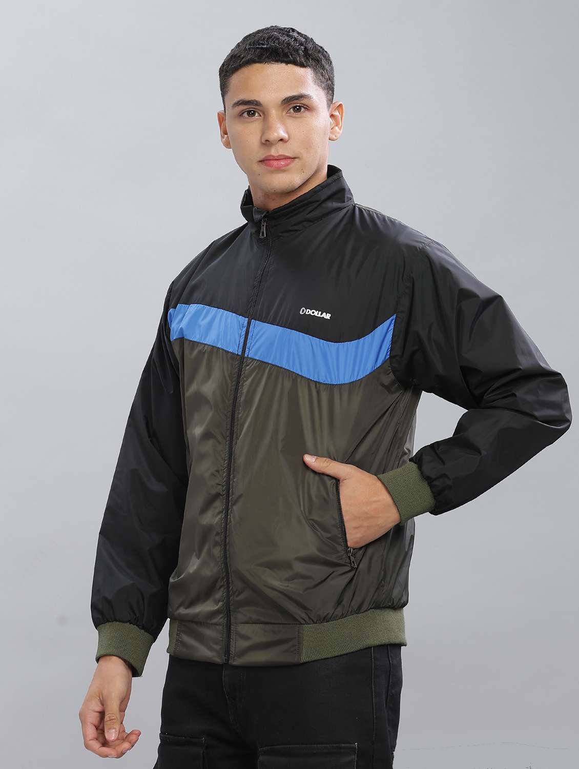 men color block long sleeve bomber jacket - 22218489 -  Standard Image - 1