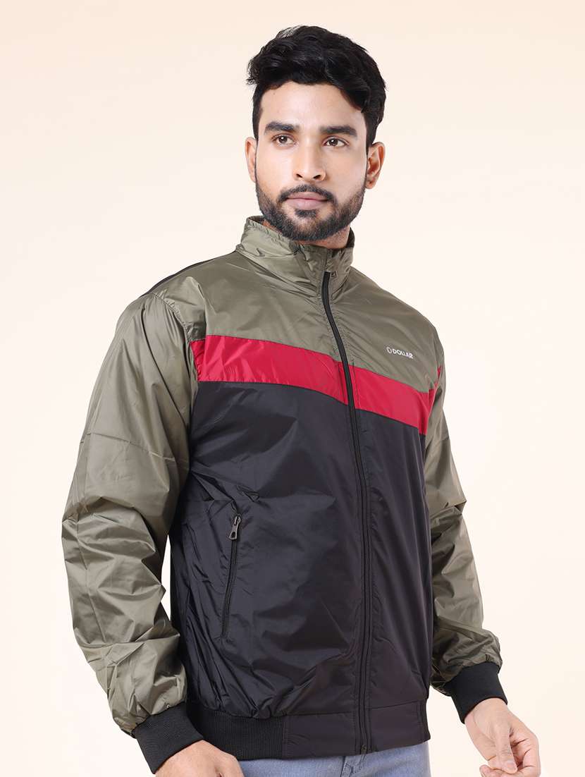 men color block long sleeve bomber jacket - 22218490 -  Standard Image - 1