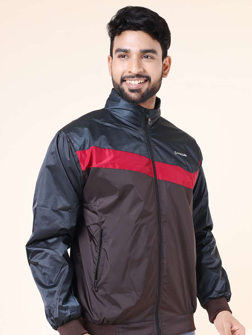 men color block long sleeve bomber jacket - 22218491 -  Standard Image - 1