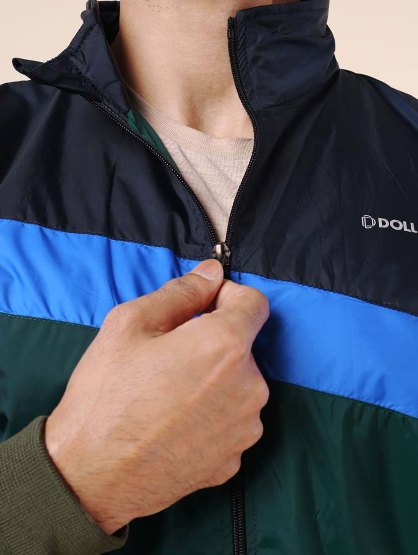 men color block long sleeve bomber jacket - 22218492 -  Standard Image - 4