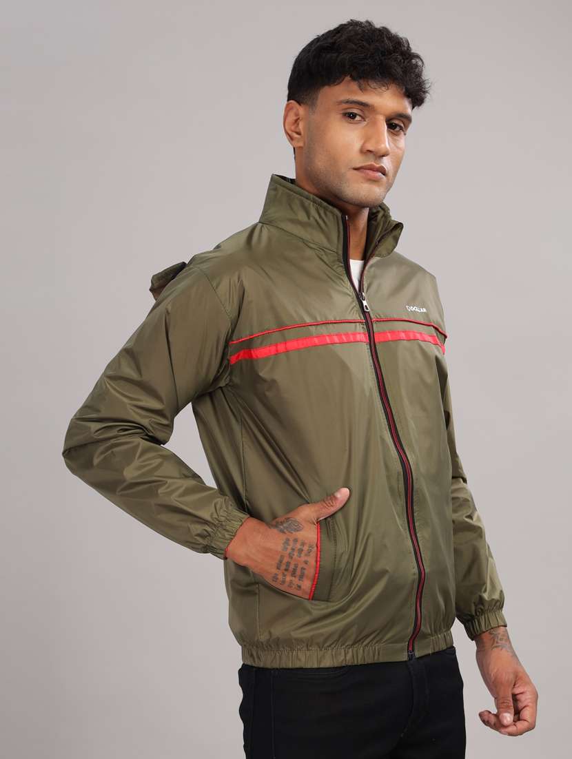 men solid long sleeve windcheater jacket - 22218495 -  Standard Image - 1