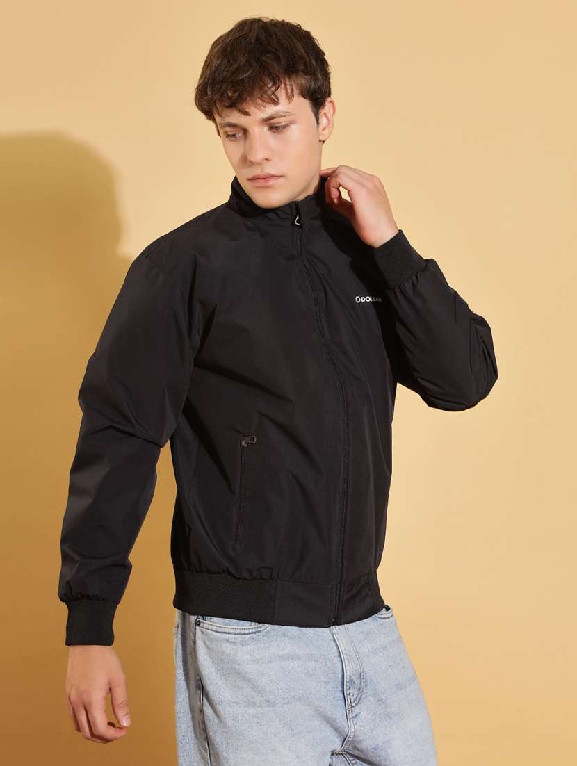 men solid long sleeve bomber jacket - 22218496 -  Standard Image - 1