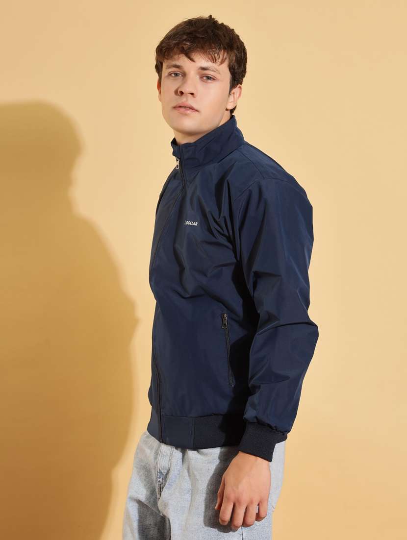 men solid long sleeve bomber jacket - 22218499 -  Standard Image - 1