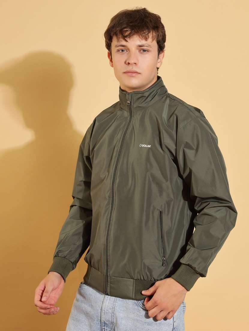 men solid long sleeve bomber jacket - 22218500 -  Standard Image - 1