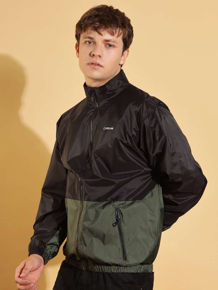 men color block long sleeve windcheater jacket - 22218502 -  Standard Image - 1