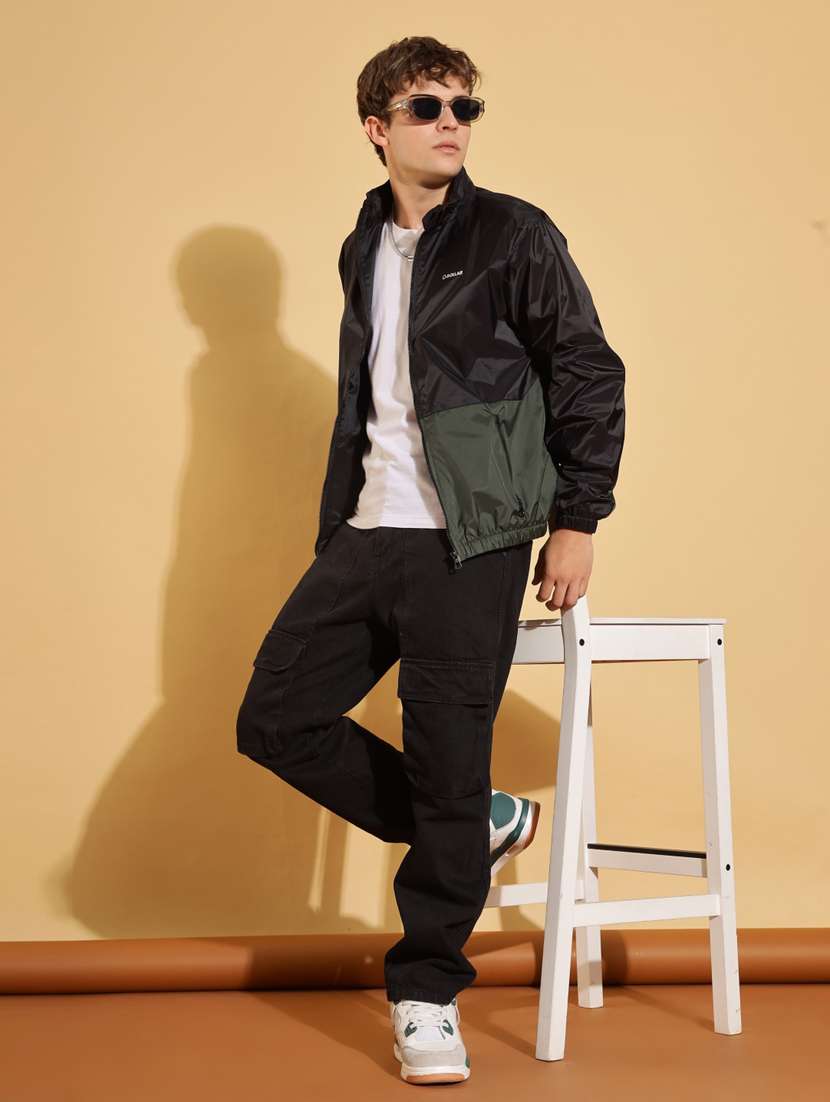 men color block long sleeve windcheater jacket - 22218502 -  Standard Image - 4