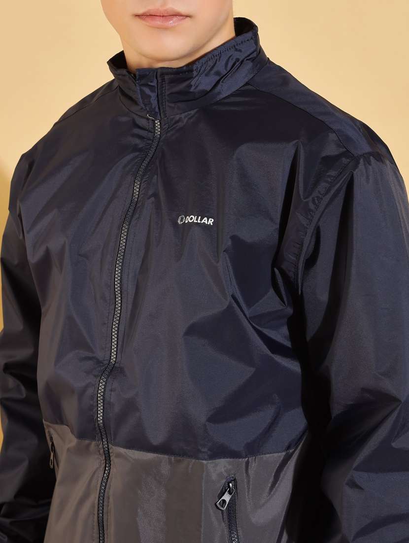 men color block long sleeve windcheater jacket - 22218505 -  Standard Image - 4