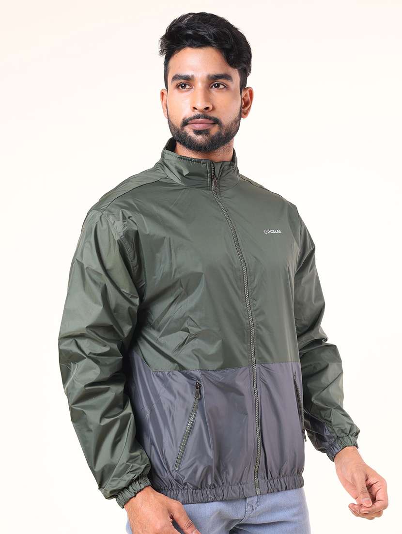 men color block long sleeve windcheater jacket - 22218506 -  Standard Image - 1