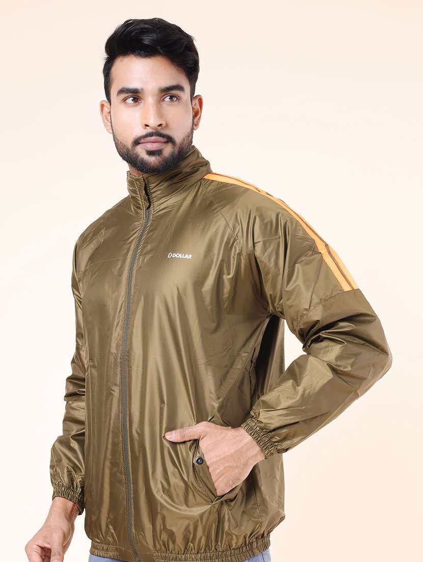 men solid long sleeve windcheater bomber jacket  - 22218513 -  Standard Image - 1