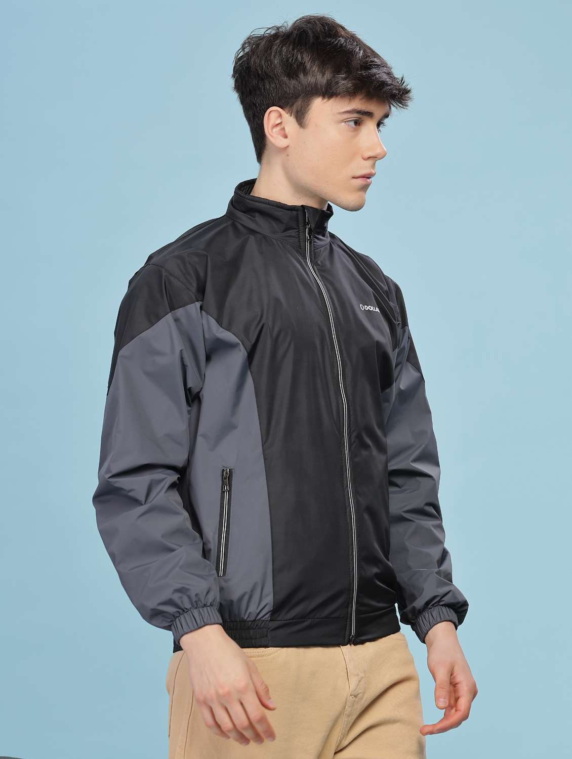 men color block long sleeve bomber jacket - 22218520 -  Standard Image - 1