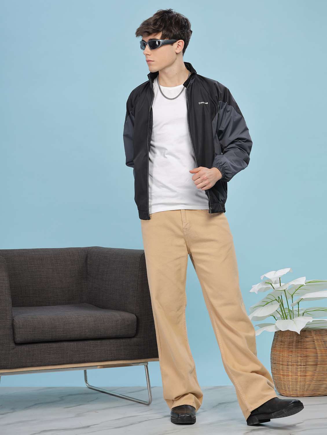 men color block long sleeve bomber jacket - 22218520 -  Standard Image - 4