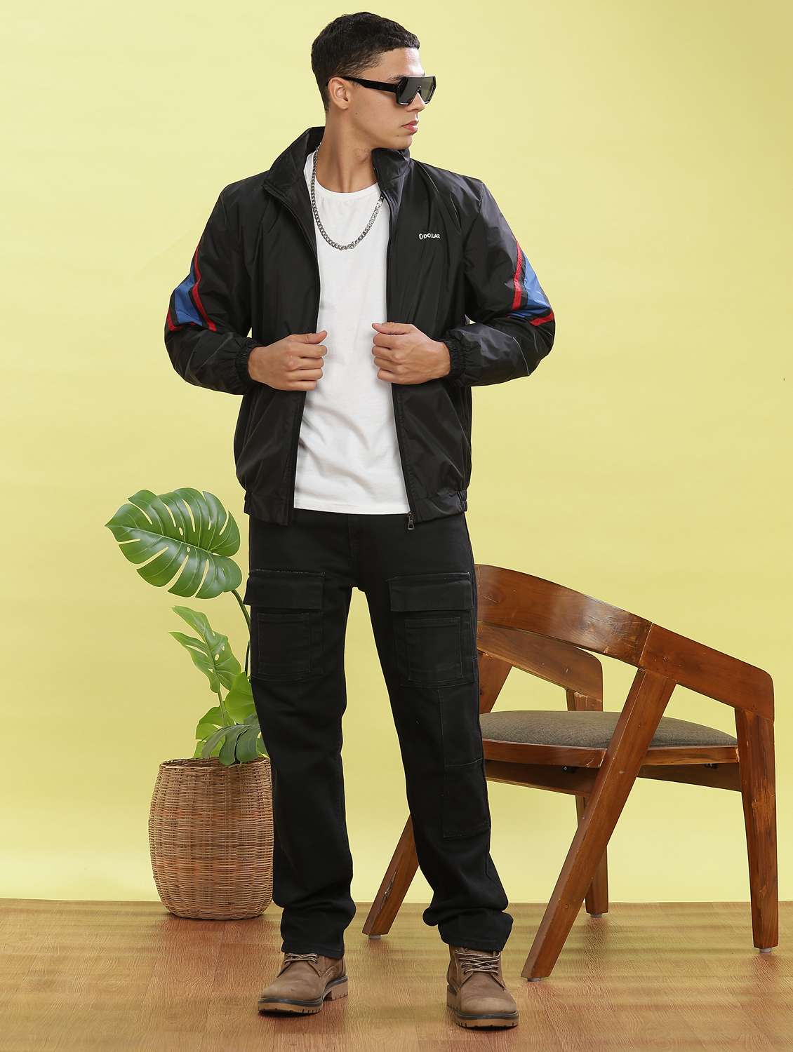 men color block long sleeve bomber jacket - 22218526 -  Standard Image - 4